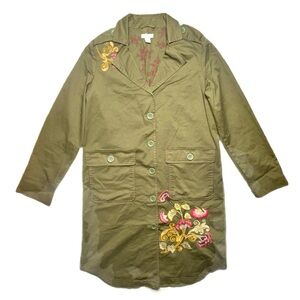 Sundance Sailor Field Medallion Green Jacket with floral embroidery